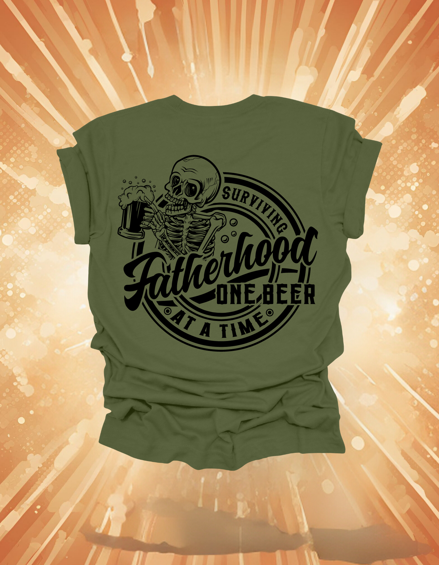 'Surviving Fatherhood One Beer At A Time' Short Sleeve Shirts
