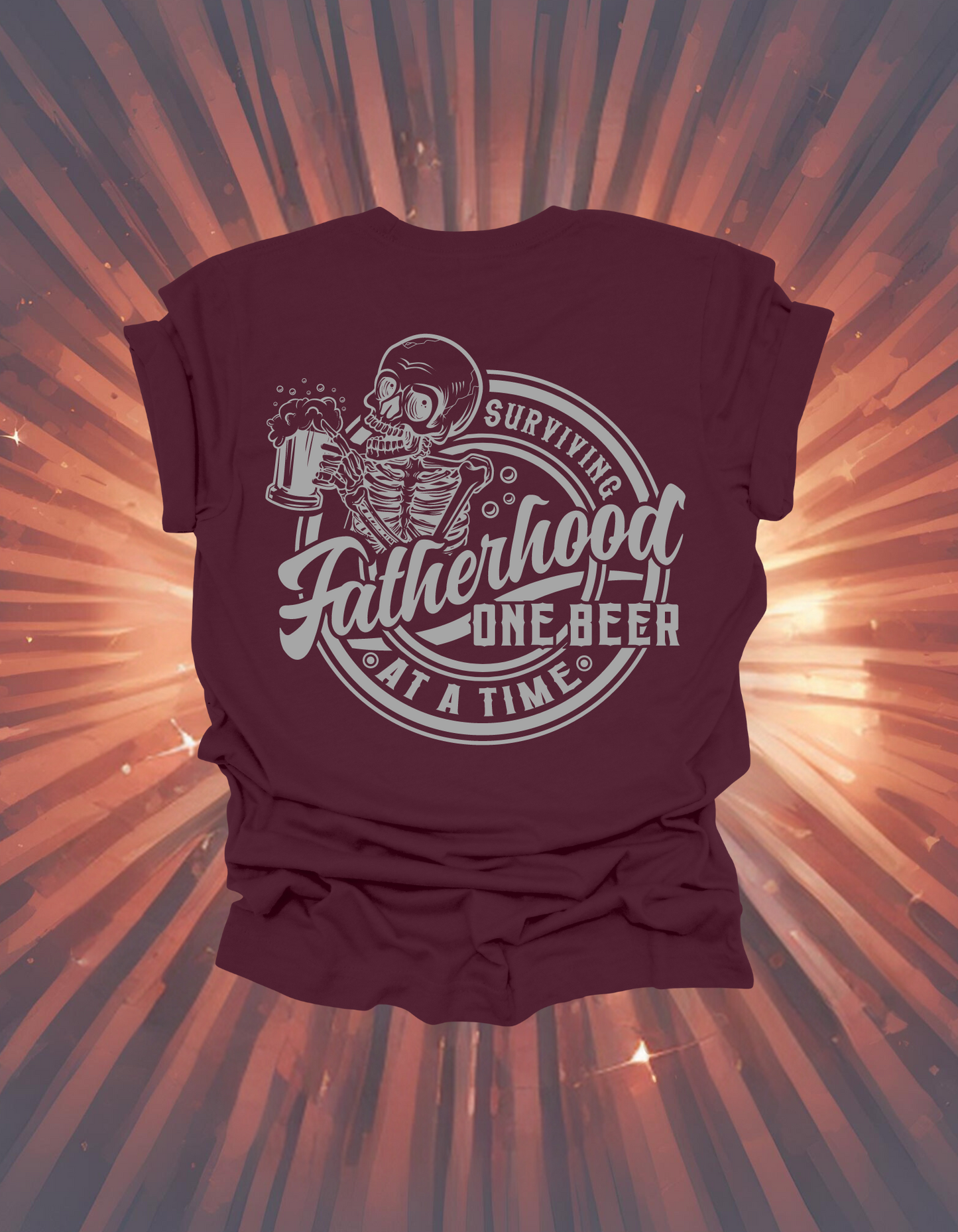 'Surviving Fatherhood One Beer At A Time' Short Sleeve Shirts