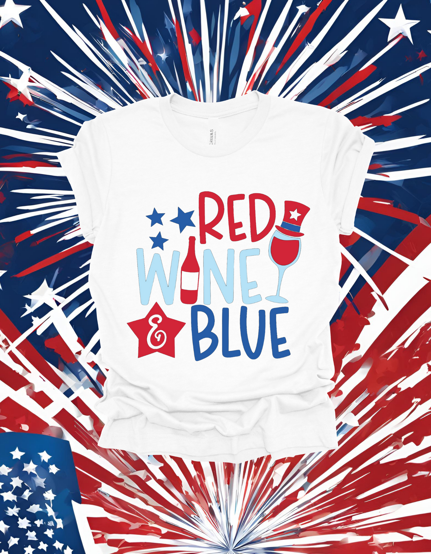 'Red, Wine, & Blue' Short Sleeve Shirt