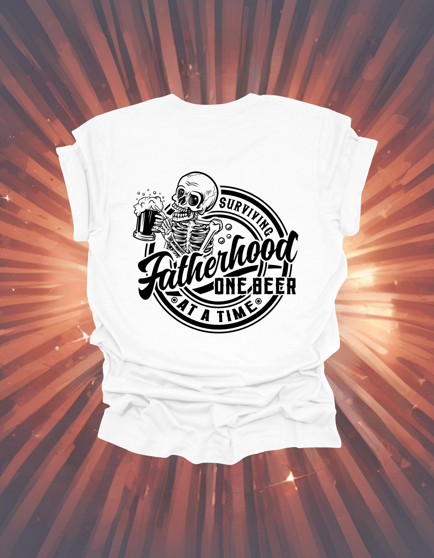 'Surviving Fatherhood One Beer At A Time' Short Sleeve Shirts